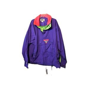 Ossi Skiwear Vintage Men’s XL Ski Jacket Neon Purple Pink + Green